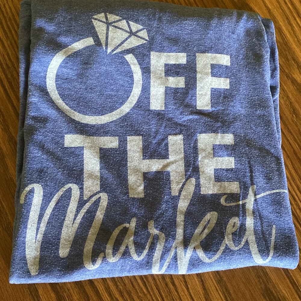 Simply Faithful “Off the market“ T-shirt in blue size L.